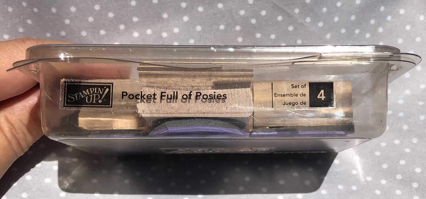 Retired Stampin Up! Stamp set Pocket Full of Posies - Set of 4 stamps