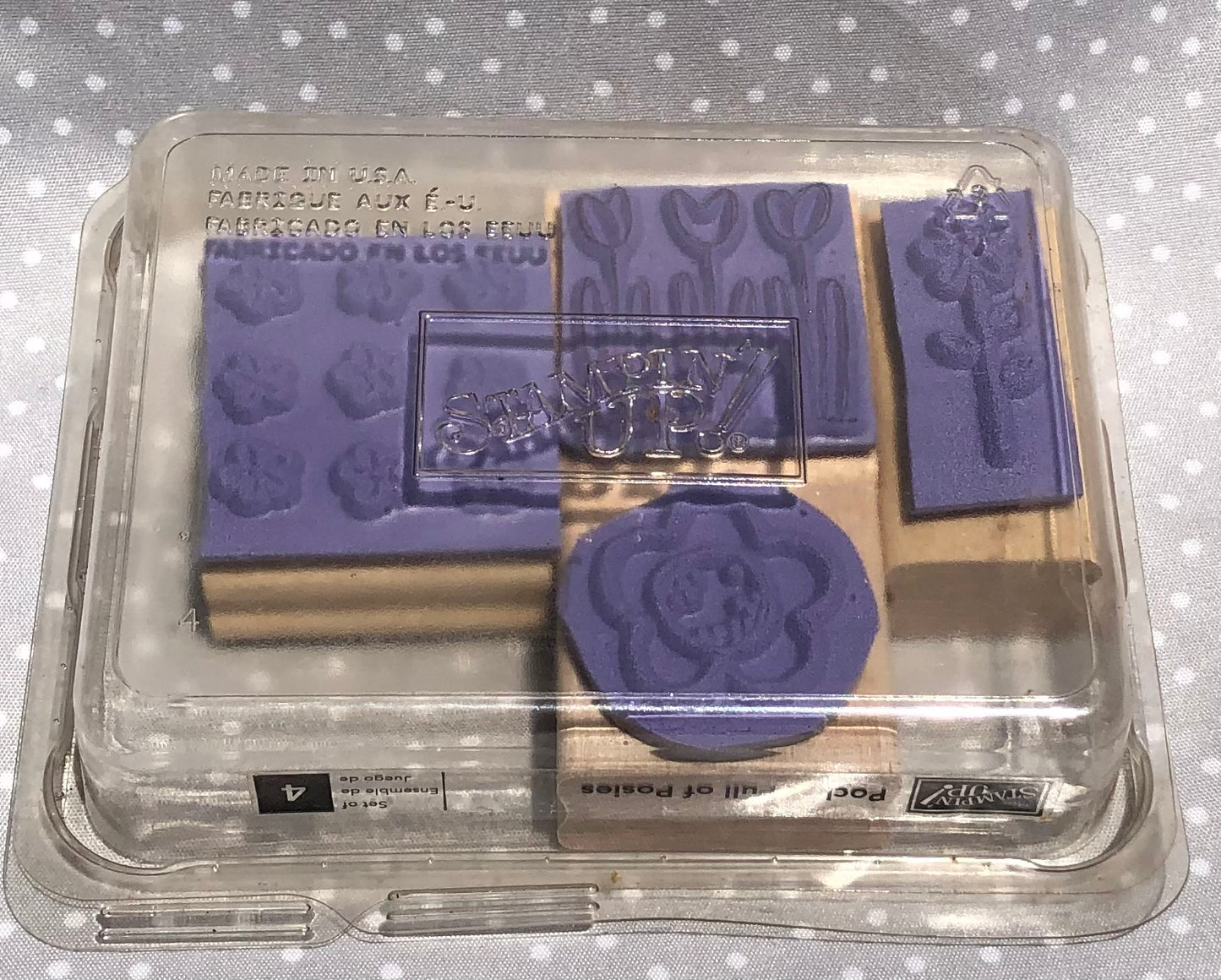 Retired Stampin Up! Stamp set Pocket Full of Posies - Set of 4 stamps