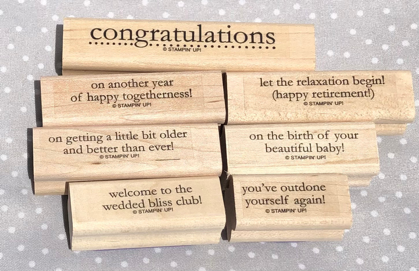 Retired Stampin Up! Stamp set Congrats - Set of 7 stamps