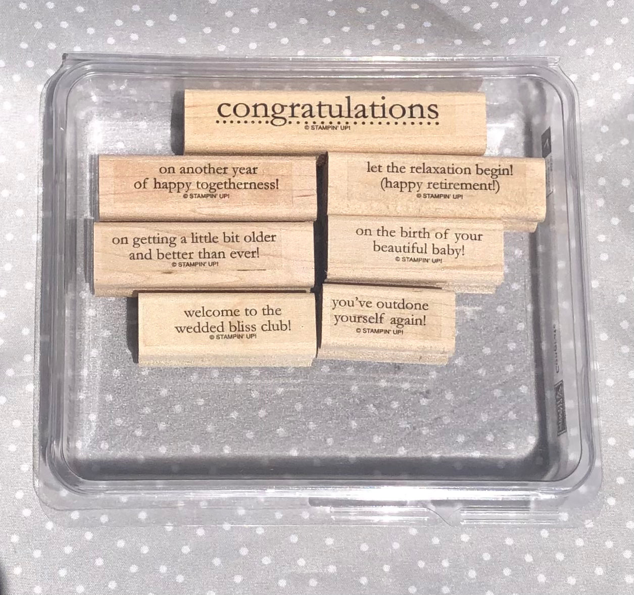 Retired Stampin Up! Stamp set Congrats - Set of 7 stamps