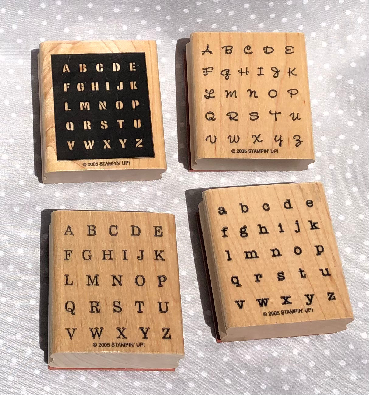Retired Stampin Up! Stamp set Alphabits - Set of 4 stamps