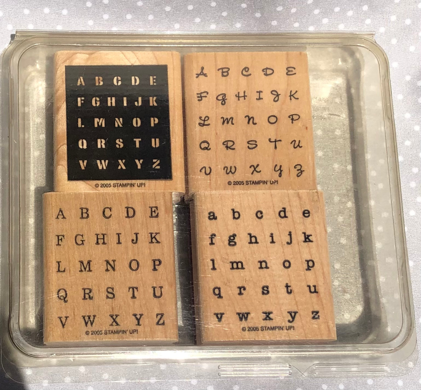 Retired Stampin Up! Stamp set Alphabits - Set of 4 stamps
