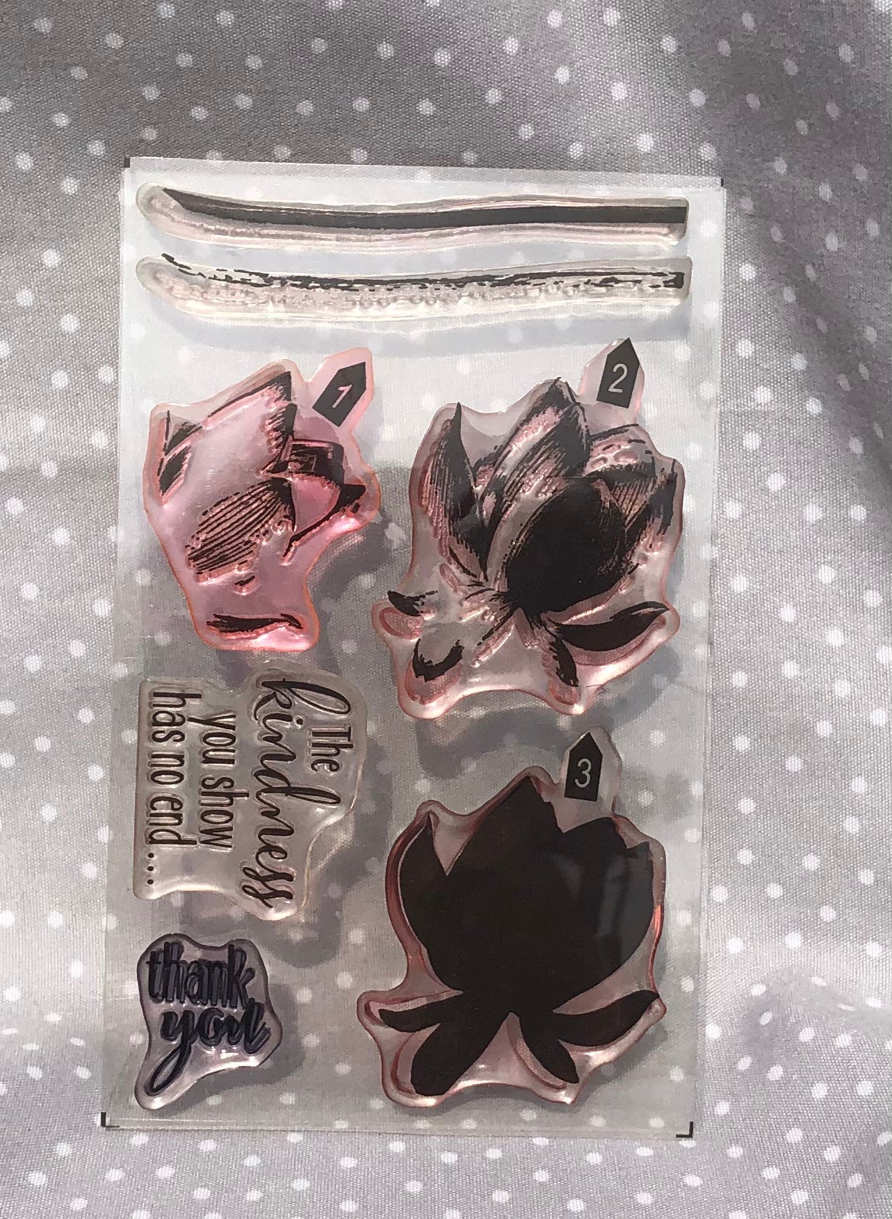 Retired Stampin Up! Sale-a-bration Stamp set Lotus Blossom- Set of 7 stamps
