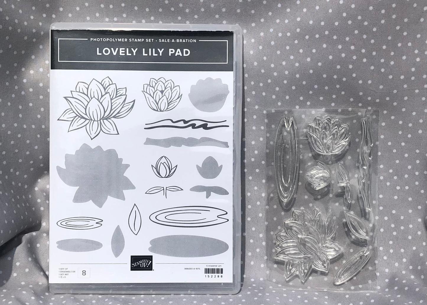 BRAND NEW-Retired Stampin Up! Sale-a-bration Stamp set Lovely Lily Pad- Set of 8 stamps
