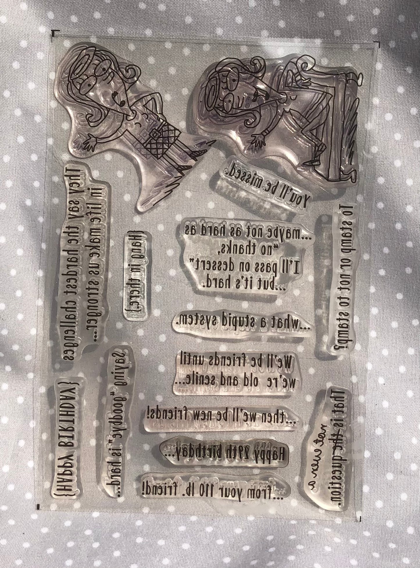 Retired Stampin Up! Stamp set Just Kidding- Set of 15 stamps