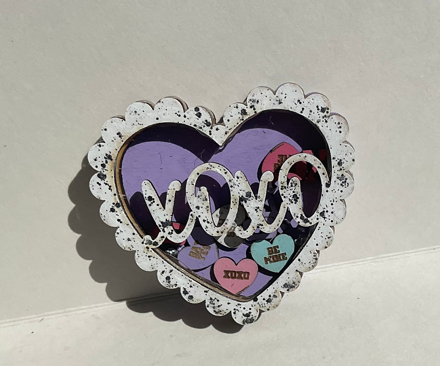 Valentine Shaker- White Glitter (XOXO)