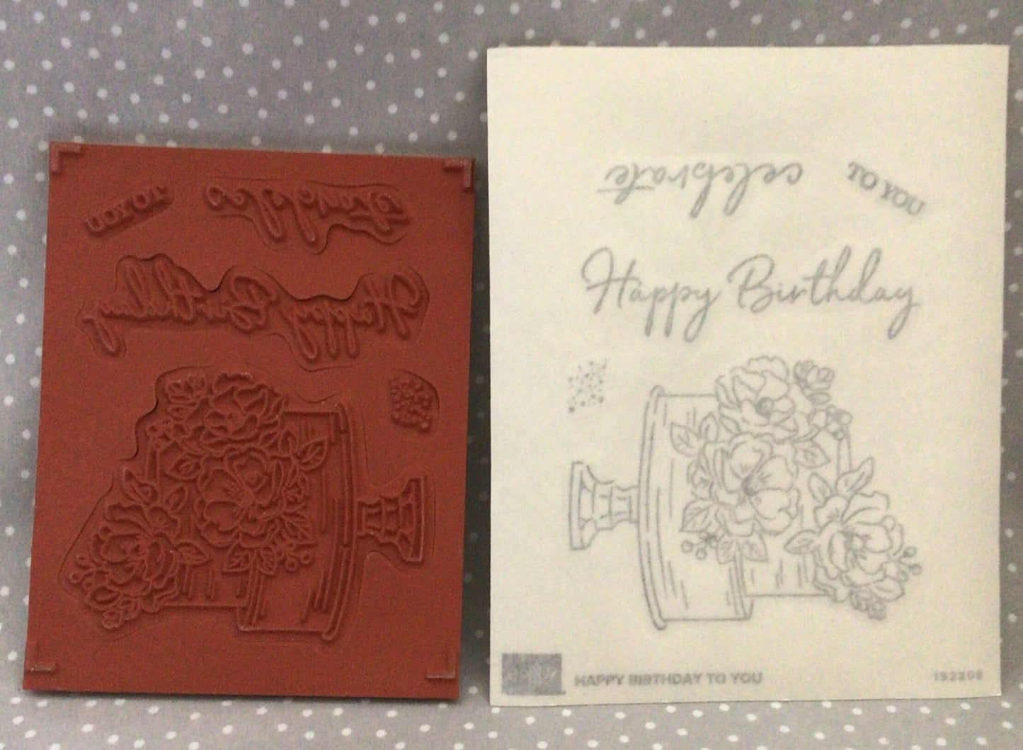 Retired Sale-a-Bration Stampin Up! Happy Birthday to You cling stamp set