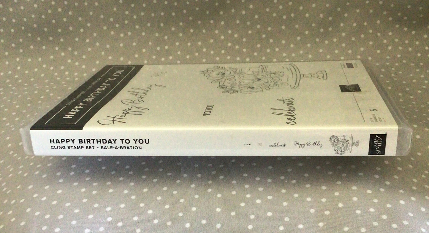 Retired Sale-a-Bration Stampin Up! Happy Birthday to You cling stamp set