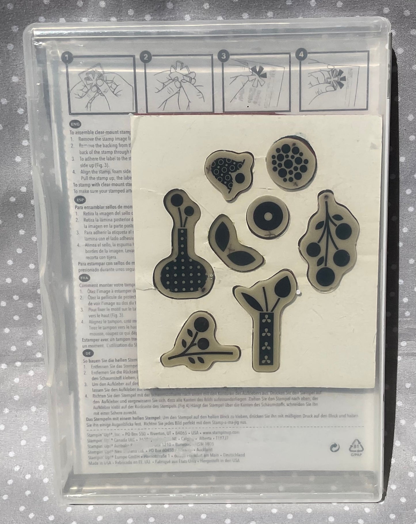 Retired Stampin Up! Stamp set Bright Blossoms- Set of 8 stamps