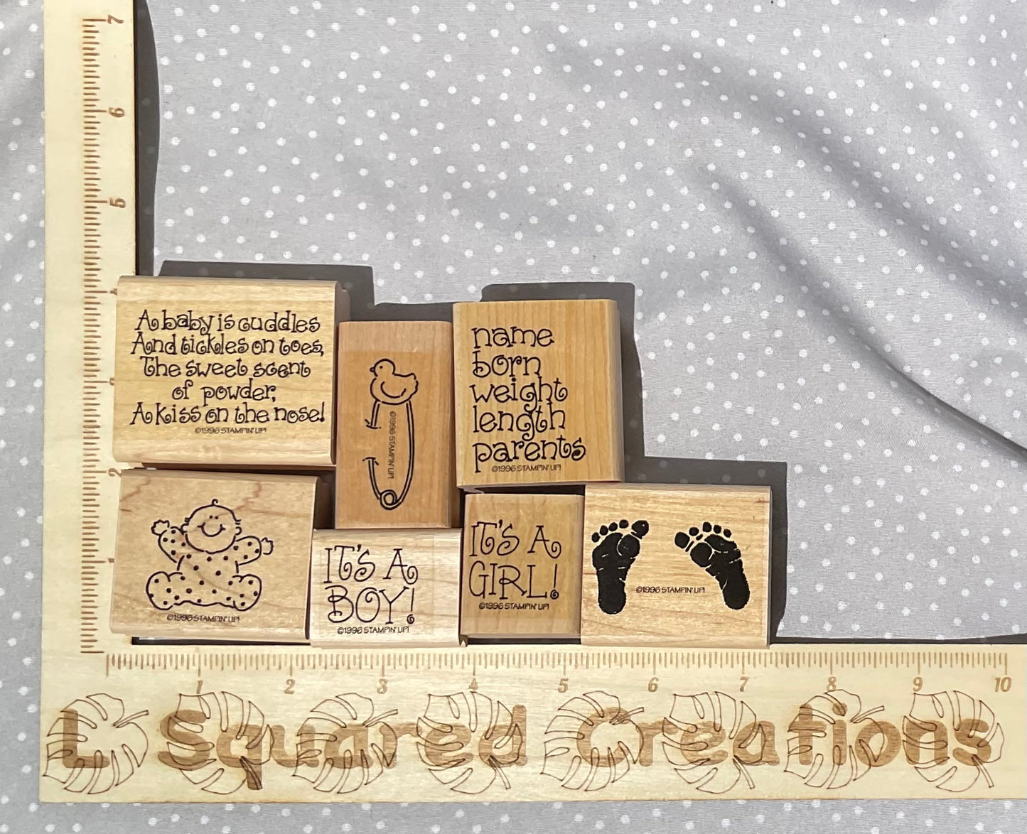 Retired Stampin Up! Stamp set Cuddles & Tickles - Set of 7 stamps