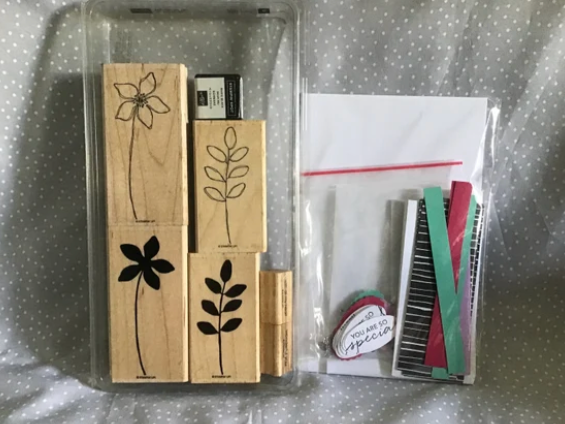 Retired Stampin Up! Stamp set Wonderful You Two-Step Stamping with a DIY card making kit! Set of 6 Cards!