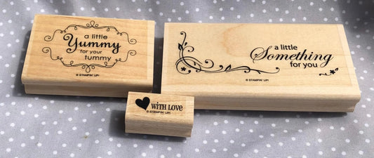 Retired Stampin Up! Stamp set Yummy- Set of 3 stamps