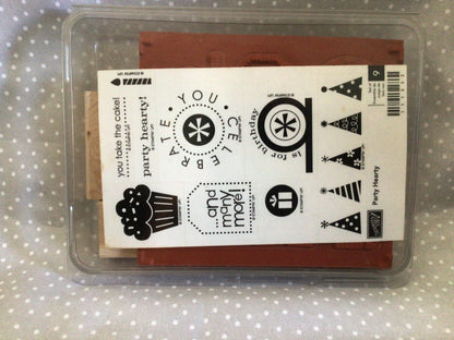 Party stamp set, Birthday, Brand New Retired Stampin Up! Stamp set Party Hearty