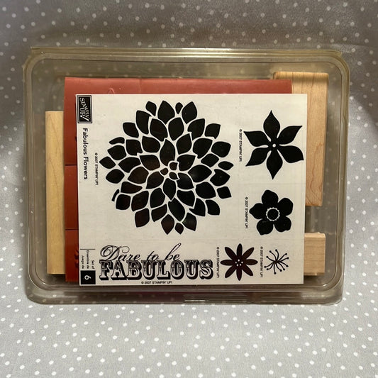 Brand New Retired Stampin Up 2007! Stamp set Fabulous Flowers