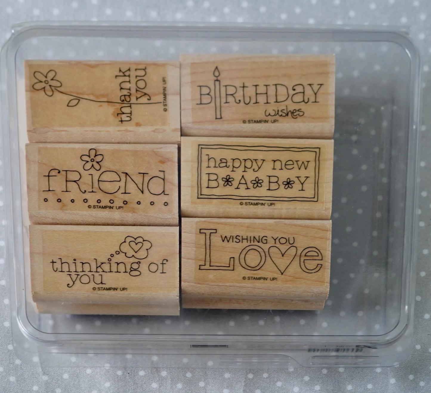 For A Friend stamp set, Retired Stampin Up, set of 6 stamps