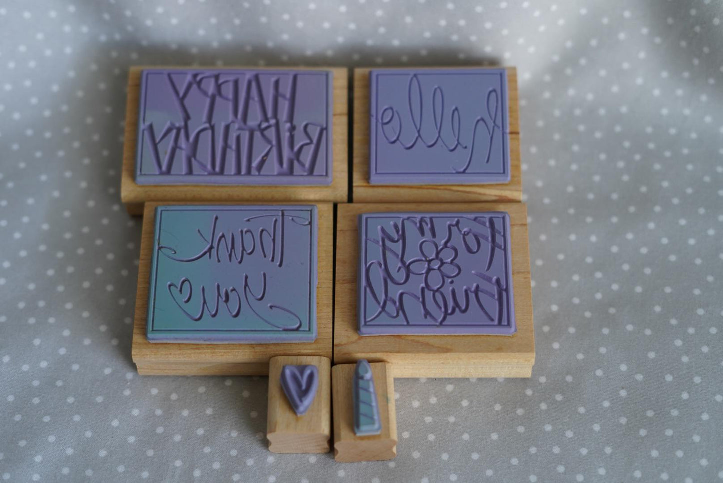 Vivid Greetings stamp set, Retired Stampin Up, set of 6 stamps fro 2000