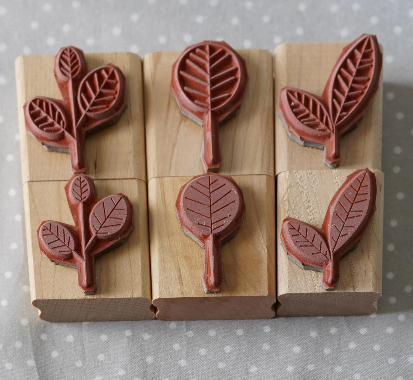 Lively Leaves stamp set, Retired Stampin Up, set of 6 stamps from 2006