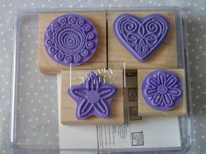Polka Dot Punches stamp set, Retired Stampin Up, set of 4 stamps