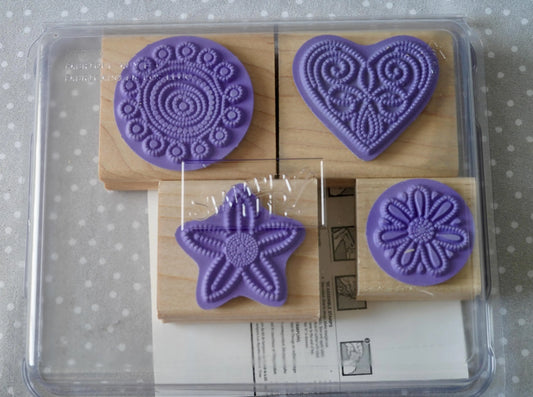 Polka Dot Punches stamp set, Retired Stampin Up, set of 4 stamps