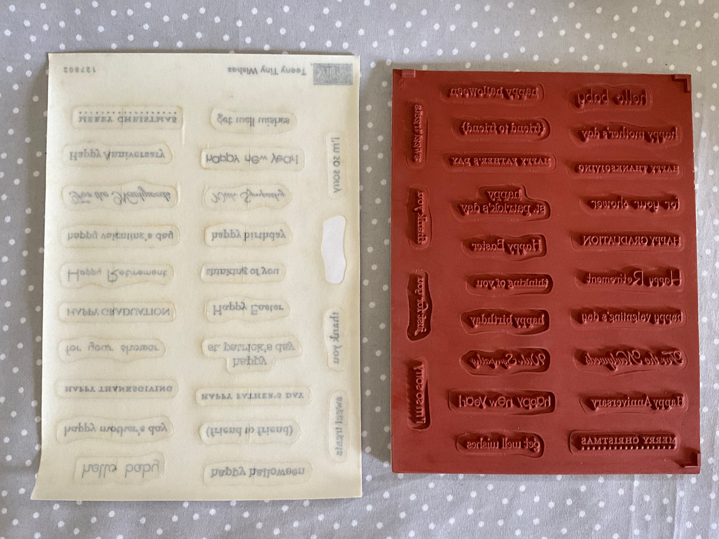 Retired Stampin Up! Stamp set Teeny Tiny Wishes- Set of 24 stamps