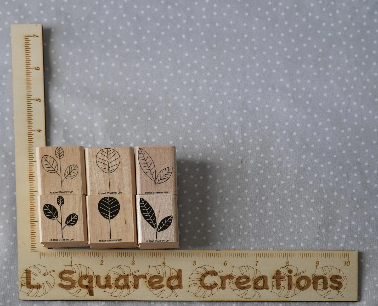 Lively Leaves stamp set, Retired Stampin Up, set of 6 stamps from 2006