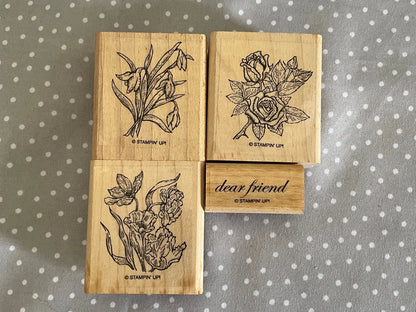 BRAND NEW, Never been used-Retired Stampin Up ! Stamp set Dear Friend set of 4