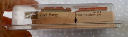 Let’s Party stamp set, Retired Stampin Up, set of 4 stamps
