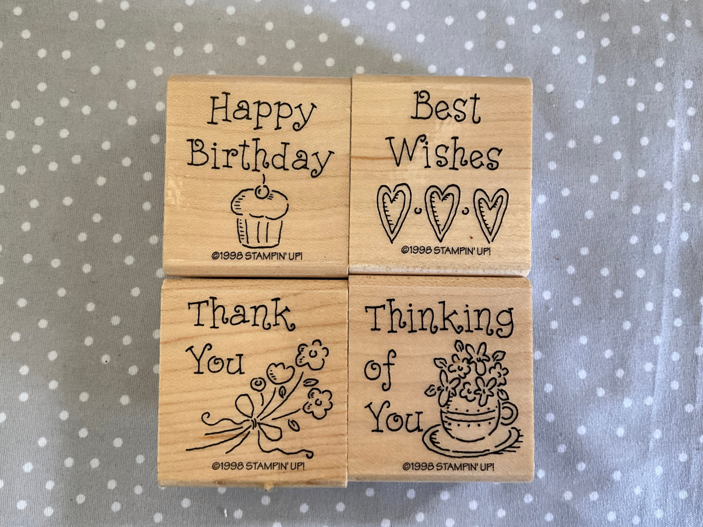 Retired Stampin Up! Stamp set Simple Wishes - Set of 4 stamps