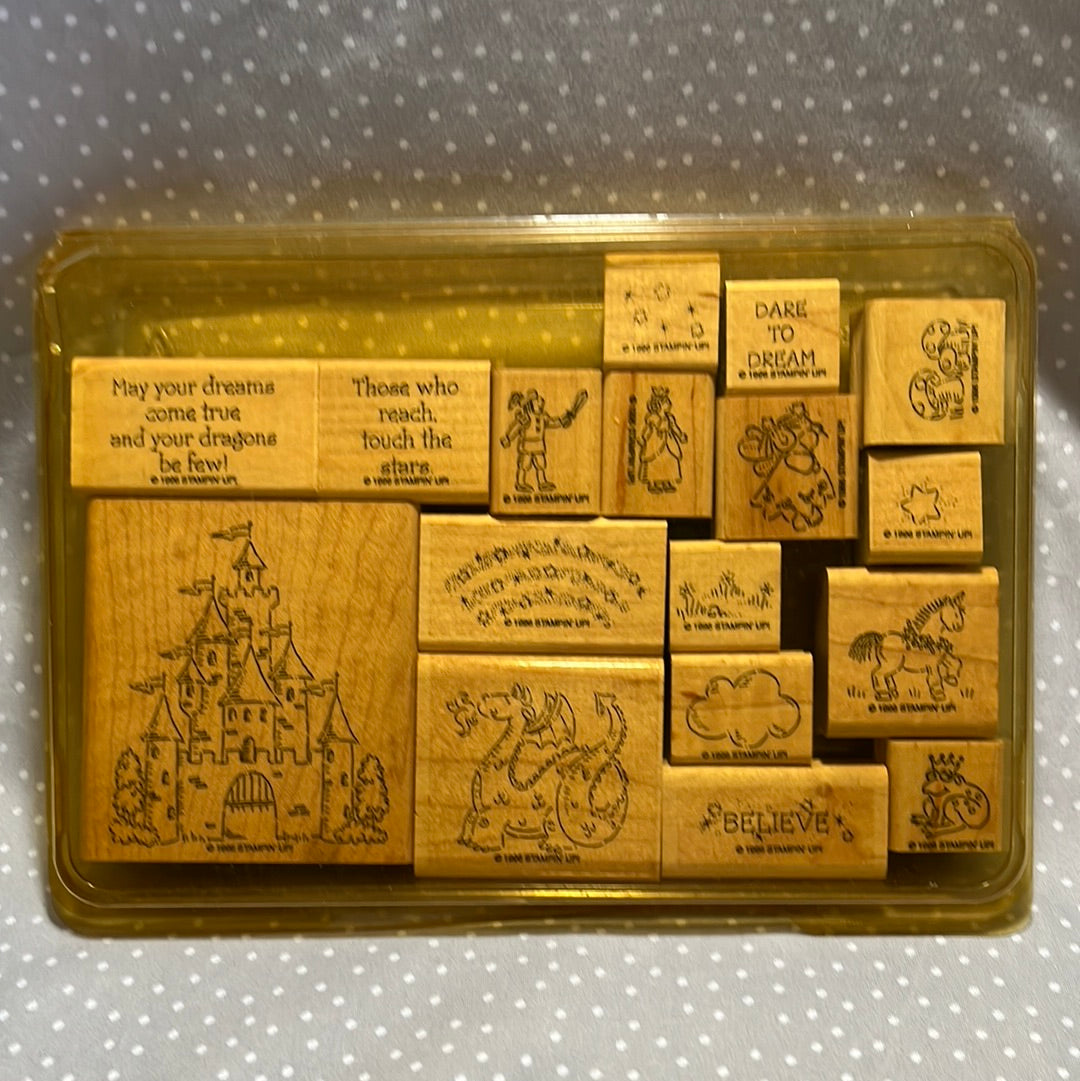 Retired Stampin Up 1996! Stamp set Dreams & Dragons
