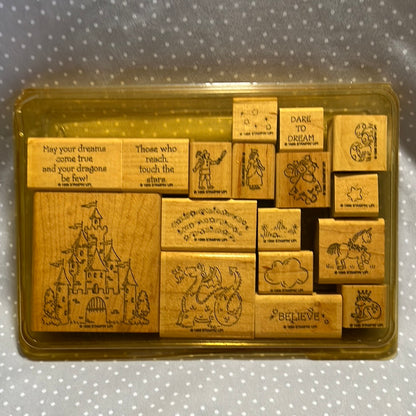 Retired Stampin Up 1996! Stamp set Dreams & Dragons