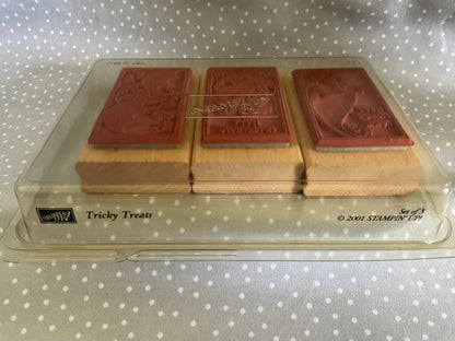 Tricky Treats stamp set, Retired Stampin Up 2001, set of 3 stamps
