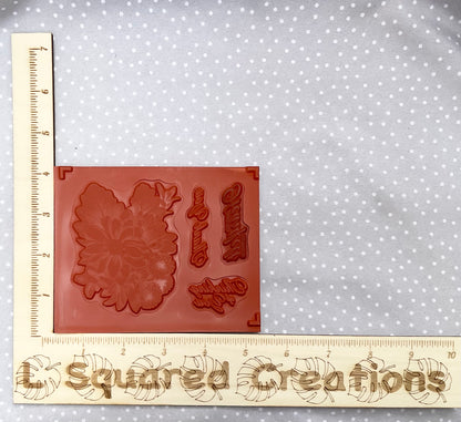 Retired Stampin Up! Stamp set Heartfelt Blooms- Set of 4 stamps, Sale-A-Bration