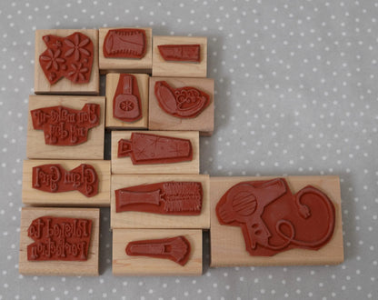 Glam Girl stamp set, Retired Stampin Up, set of 12 stamps from 2006