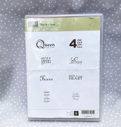 Retired Stampin Up! Stamp set You’re a Gem- Set of 8 stamps