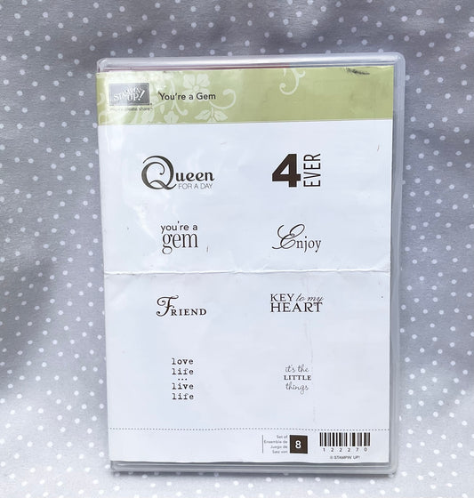 Retired Stampin Up! Stamp set You’re a Gem- Set of 8 stamps