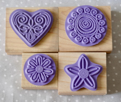 Polka Dot Punches stamp set, Retired Stampin Up, set of 4 stamps