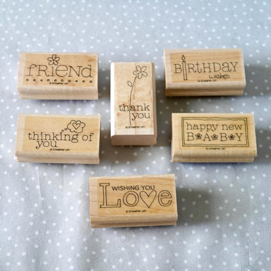 For A Friend stamp set, Retired Stampin Up, set of 6 stamps