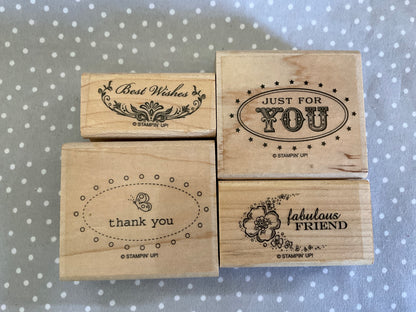 Retired Stampin Up! Stamp set Oval All - Set of 4 stamps