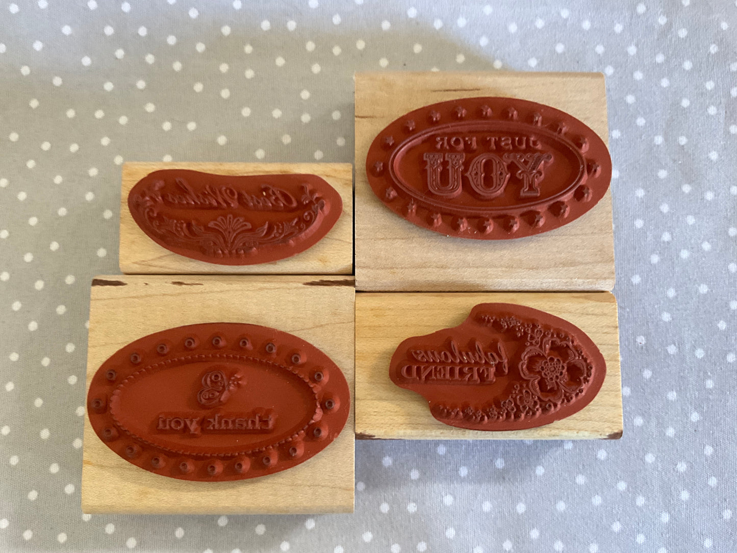 Retired Stampin Up! Stamp set Oval All - Set of 4 stamps