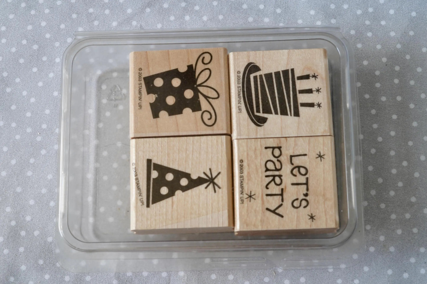 Let’s Party stamp set, Retired Stampin Up, set of 4 stamps