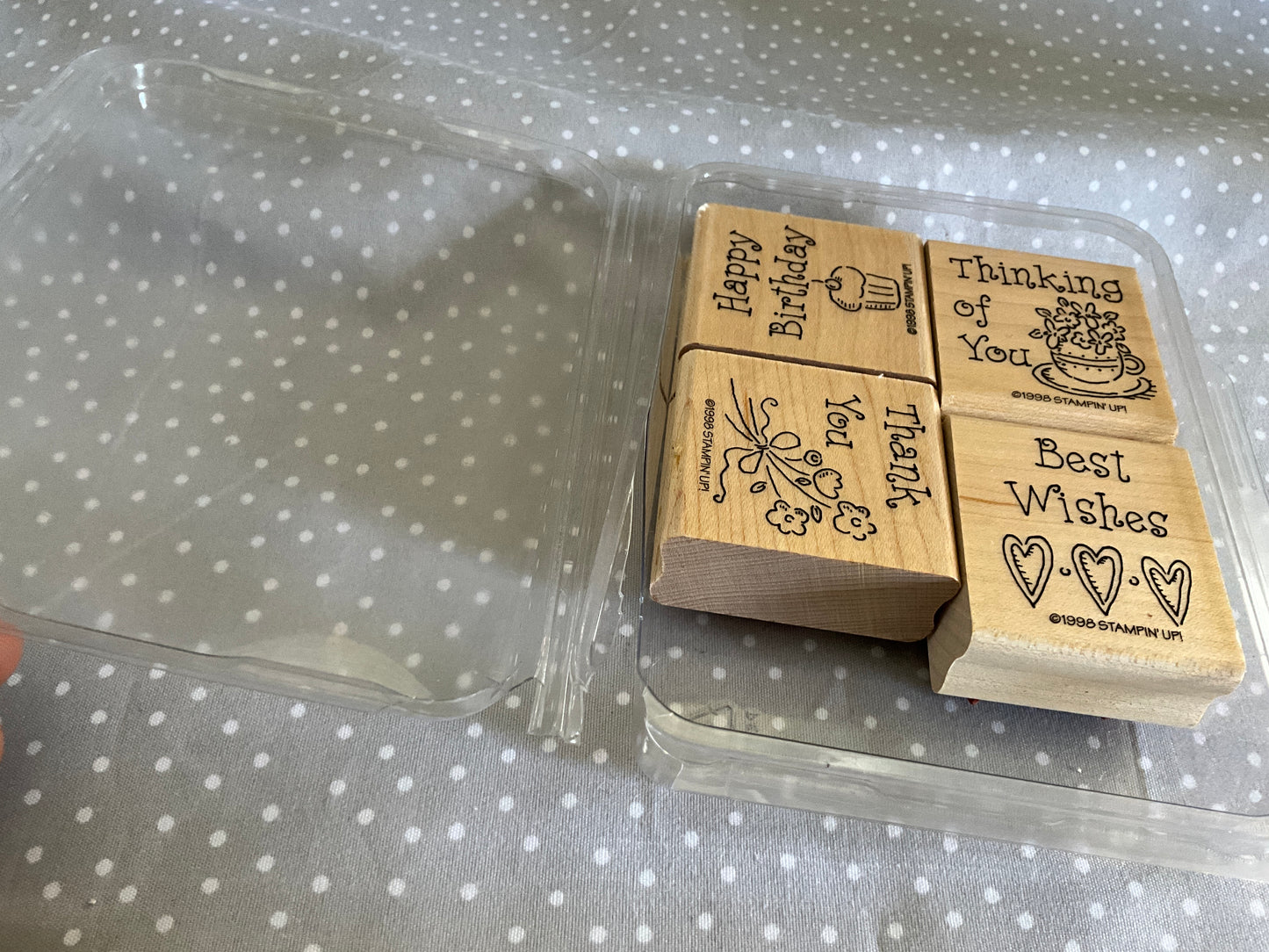 Retired Stampin Up! Stamp set Simple Wishes - Set of 4 stamps