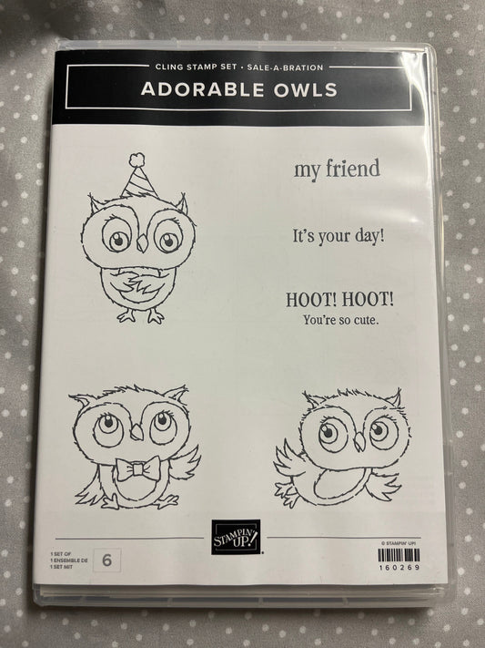 Retired SALE-A-BRATION 2023 Stampin Up! Stamp set Adorable Owls, set of 6