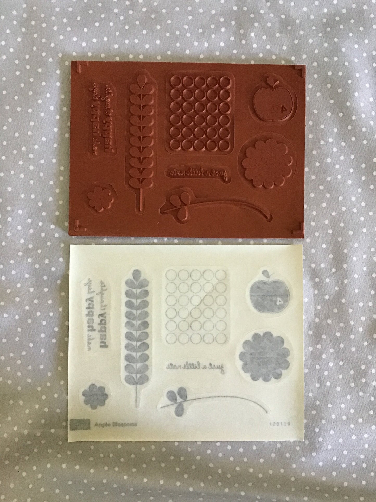 BRAND NEW-Retired Stampin Up! Stamp set Apple Blossoms- Set of 8 stamps
