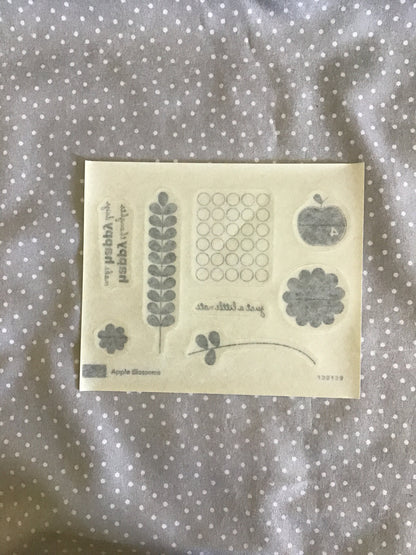 BRAND NEW-Retired Stampin Up! Stamp set Apple Blossoms- Set of 8 stamps