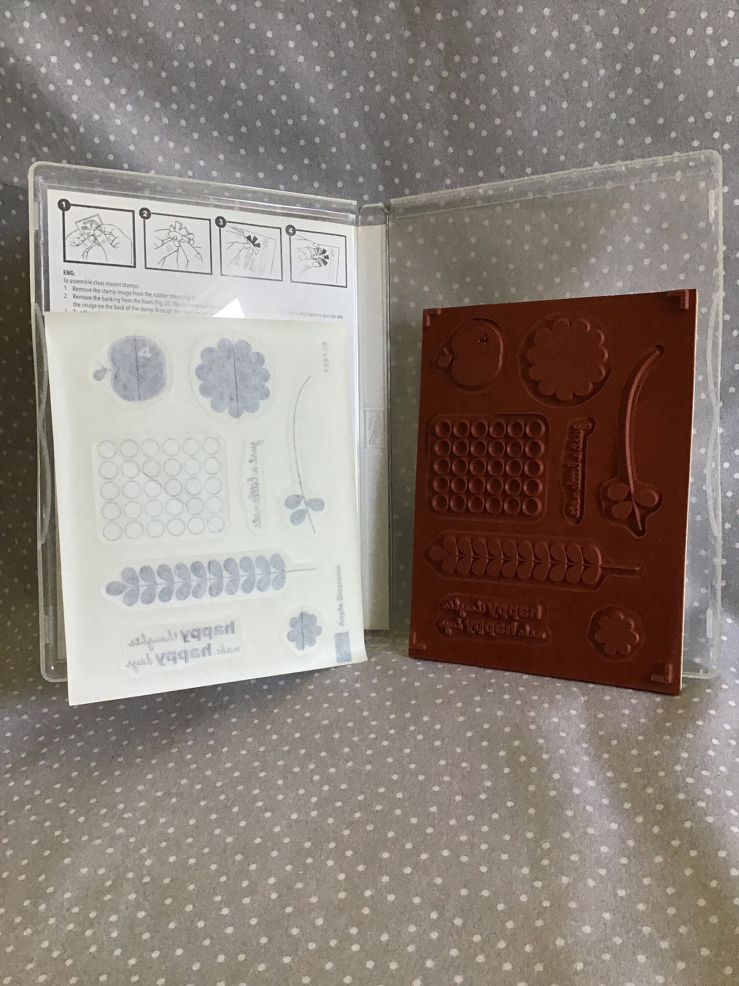 BRAND NEW-Retired Stampin Up! Stamp set Apple Blossoms- Set of 8 stamps