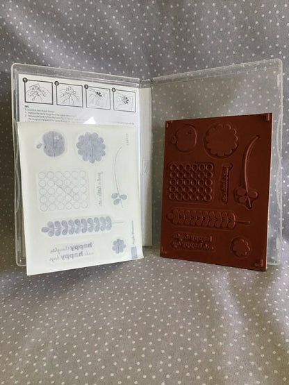 BRAND NEW-Retired Stampin Up! Stamp set Apple Blossoms- Set of 8 stamps