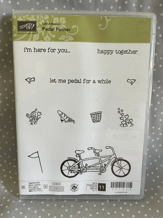 Retired Stampin Up! Stamp set Pedal Pusher! Sale-A-Bration 2016