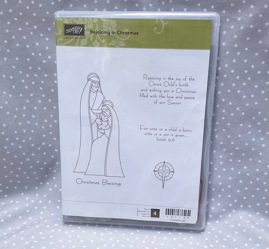 Retired Stampin Up! Stamp set Rejoicing in Christmas- Set of 4 stamps