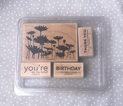 Upsy Daisy stamp set, Retired Stampin Up, set of 4 stamps