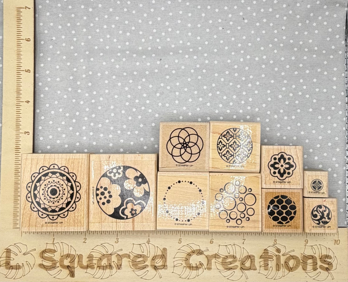 Circle Circus Stamp set, Retired Stampin Up!  Set of 10 stamps